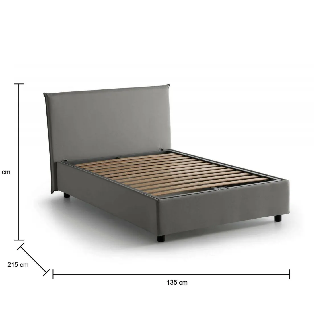 Letto piazza e mezza Anissa, adatto per materasso Cm 120x200, Rosso