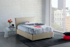 Letto piazza e mezza Anyta, adatto per materasso Cm 120x190, Beige