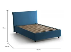 Letto piazza e mezza Anyta, adatto per materasso Cm 120x190, Blu