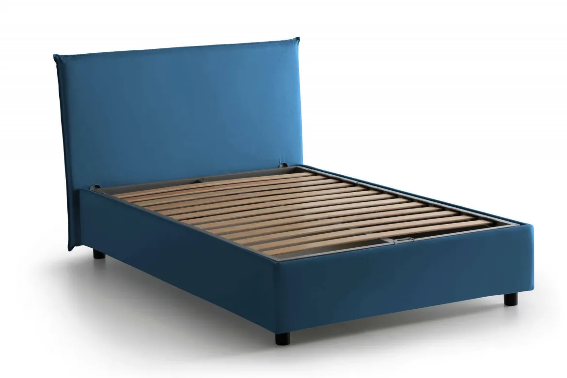 Letto piazza e mezza Anyta, adatto per materasso Cm 120x190, Blu