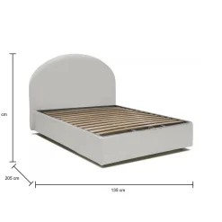 Letto piazza e mezza Aquanette, adatto per materasso Cm 120x190, Bianco