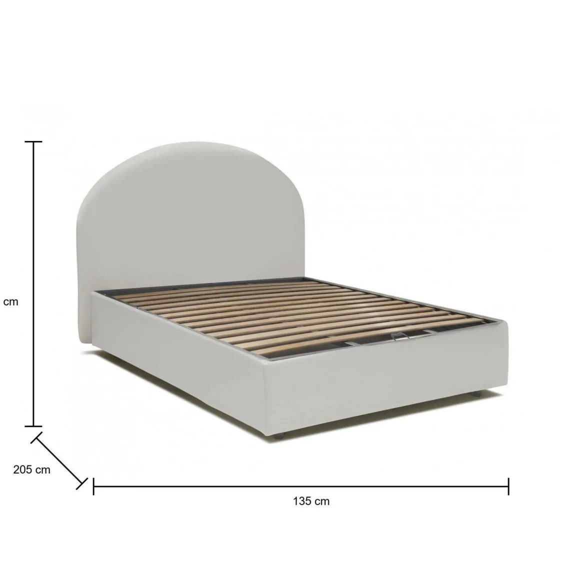 Letto piazza e mezza Aquanette, adatto per materasso Cm 120x190, Bianco