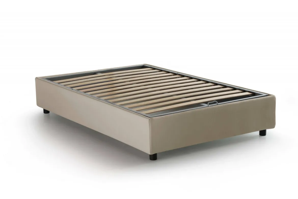Letto piazza e mezza Ariba, adatto per materasso Cm 120x190, Bianco