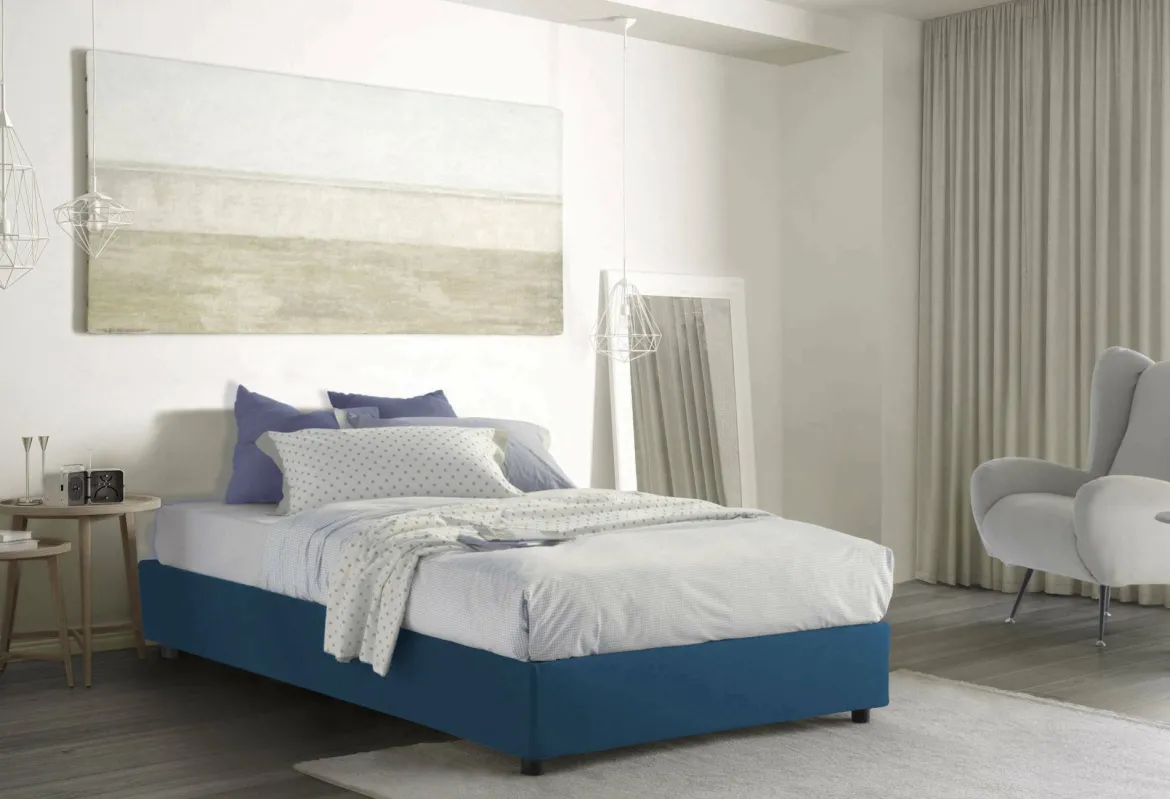 Letto piazza e mezza Ariba, adatto per materasso Cm 120x190, Grigio