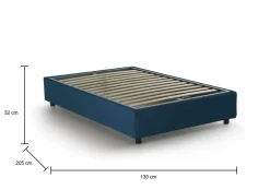 Letto piazza e mezza Ariba, adatto per materasso Cm 120x190, Grigio