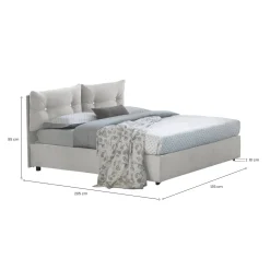 Letto piazza e mezza Arieta, con materasso Cm 120x190 incluso, Bianco