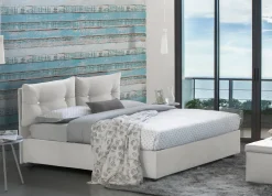 Letto piazza e mezza Arieta, con materasso Cm 120x190 incluso, Bianco