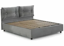 Letto piazza e mezza Arieta, con materasso Cm 120x190 incluso, Grigio