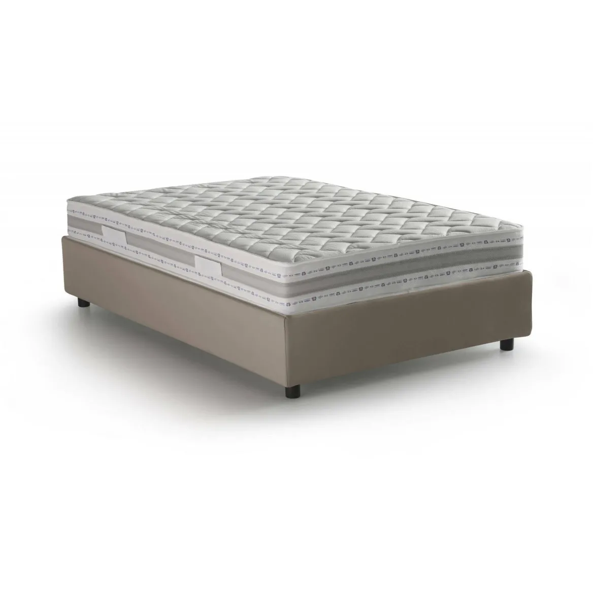 Letto piazza e mezza Atar, con materasso Cm 120x190 incluso, Tortora