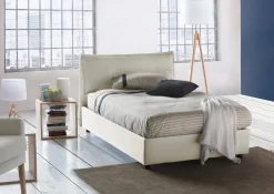 Letto piazza e mezza Attinia, con materasso Cm 120x190 incluso, Beige