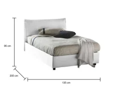 Letto piazza e mezza Attinia, con materasso Cm 120x190 incluso, Blu