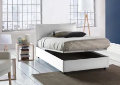 Letto piazza e mezza Attinia, con materasso Cm 120x190 incluso, Blu