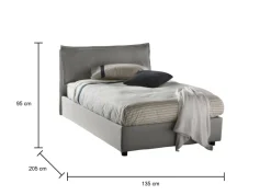 Letto piazza e mezza Attinia, con materasso Cm 120x190 incluso, Rosso