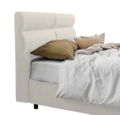 Letto Piazza e Mezza Beige Sfoderabile Contenitore, Dimensione Materasso 120x200 cm - Codevigo