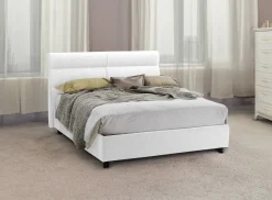 Letto Piazza e Mezza Bianco Materasso Incluso Sfoderabile, Contenitore Made in Italy - Brinzio