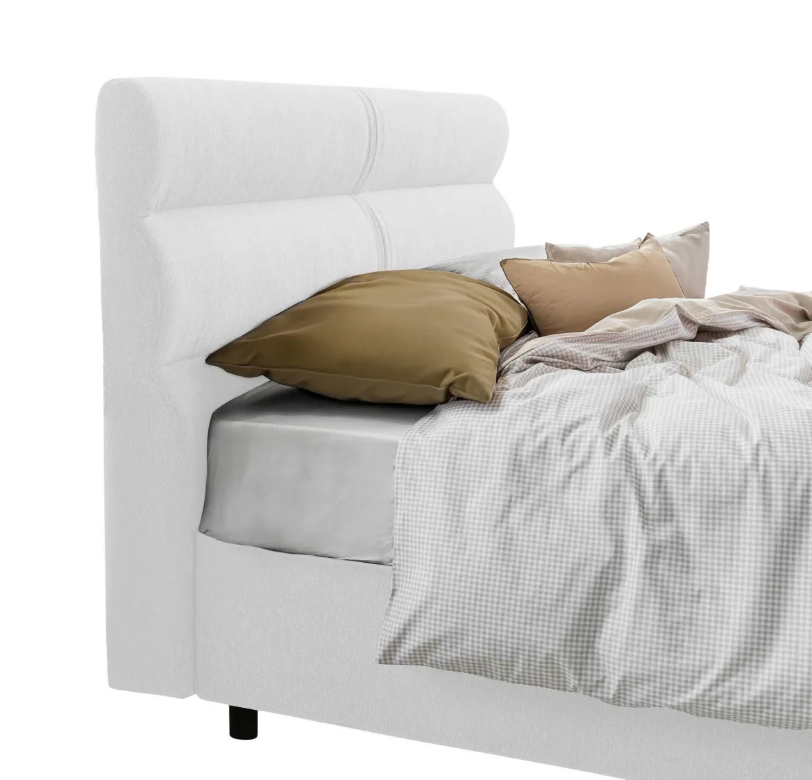 Letto Piazza e Mezza Bianco Materasso Incluso Sfoderabile, Contenitore Made in Italy - Brinzio