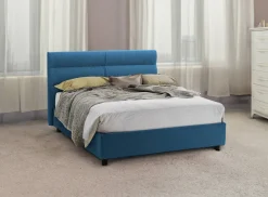 Letto Piazza e Mezza blu Sfoderabile Contenitore, Dimensione Materasso 120x190 cm Made in Italy - Brivio