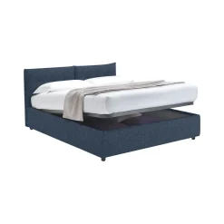 Letto Piazza e Mezza blu Sfoderabile Contenitore, Dimensione Materasso 120x200 cm - Diamante