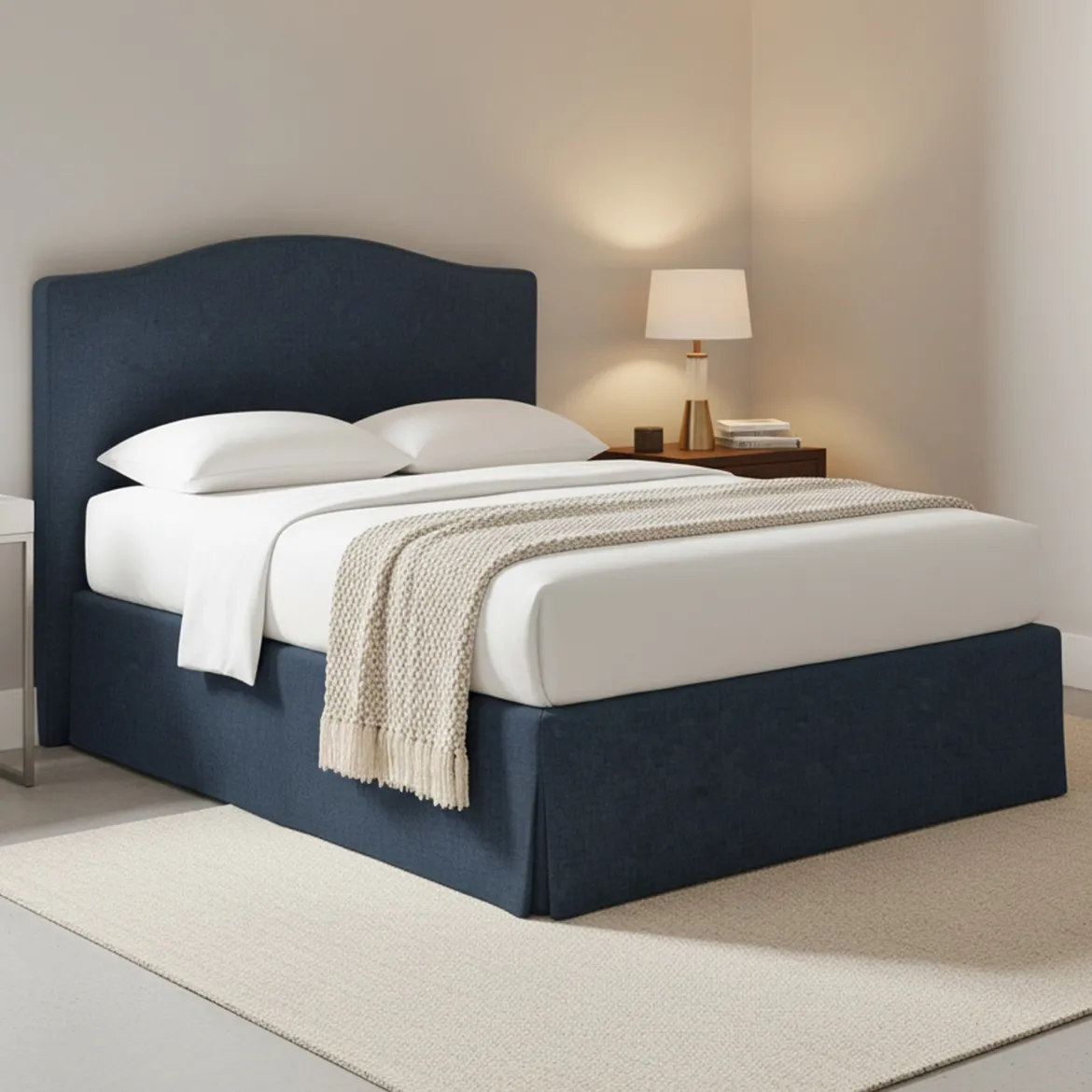 Letto Piazza e Mezza blu Sfoderabile Contenitore, Dimensione Materasso 120x200 cm - Pollutri