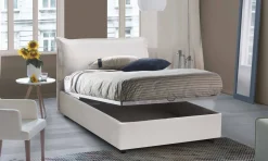 Letto piazza e mezza Cistus, con materasso Cm 120x190 incluso, Bianco