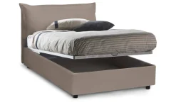 Letto piazza e mezza Cistus, con materasso Cm 120x190 incluso, Tortora