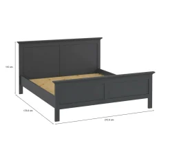 Letto piazza e mezza Faxai, 179x211 h110 cm, Grigio