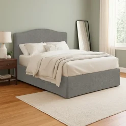 Letto Piazza e Mezza Grigio Cenere Sfoderabile Contenitore, Dimensione Materasso 120x190 cm - Lavagna