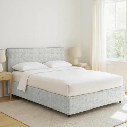 Letto Piazza e Mezza Grigio Chiaro Sfoderabile Contenitore, Dimensione Materasso 120x190 cm - Cirie
