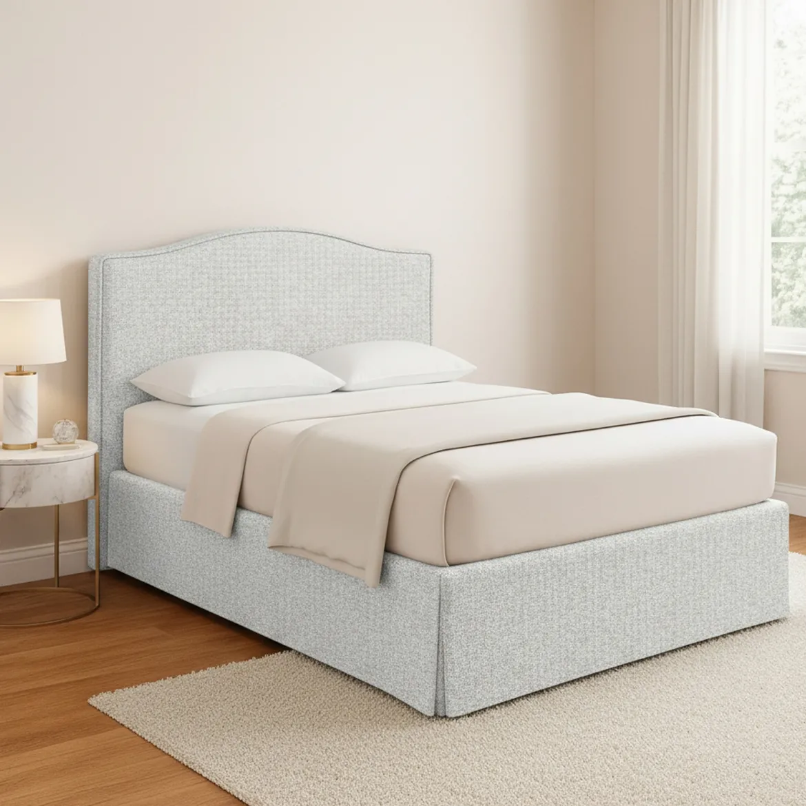 Letto Piazza e Mezza Grigio Chiaro Sfoderabile Contenitore, Dimensione Materasso 120x190 cm - Medolago