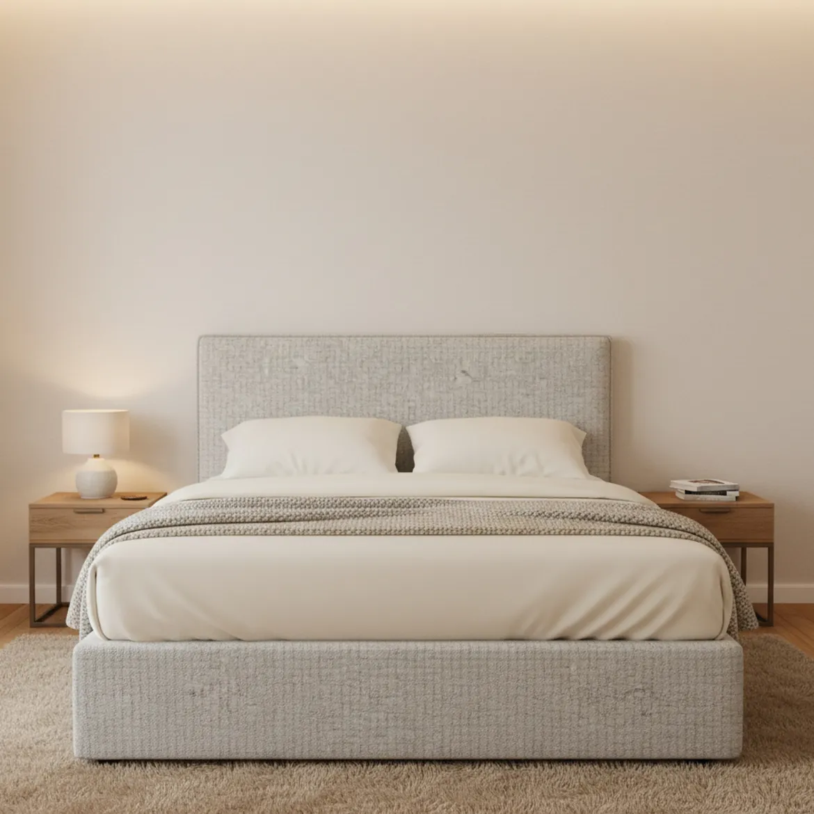 Letto Piazza e Mezza Grigio Chiaro Sfoderabile Contenitore, Dimensione Materasso 120x200 cm - Pogno