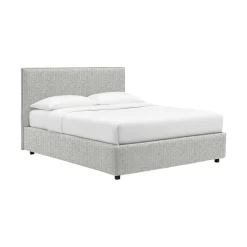Letto Piazza e Mezza Grigio Chiaro Sfoderabile Contenitore, Dimensione Materasso 120x200 cm - Noceto