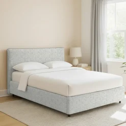 Letto Piazza e Mezza Grigio Chiaro Sfoderabile Contenitore, Dimensione Materasso 120x200 cm - Silandro