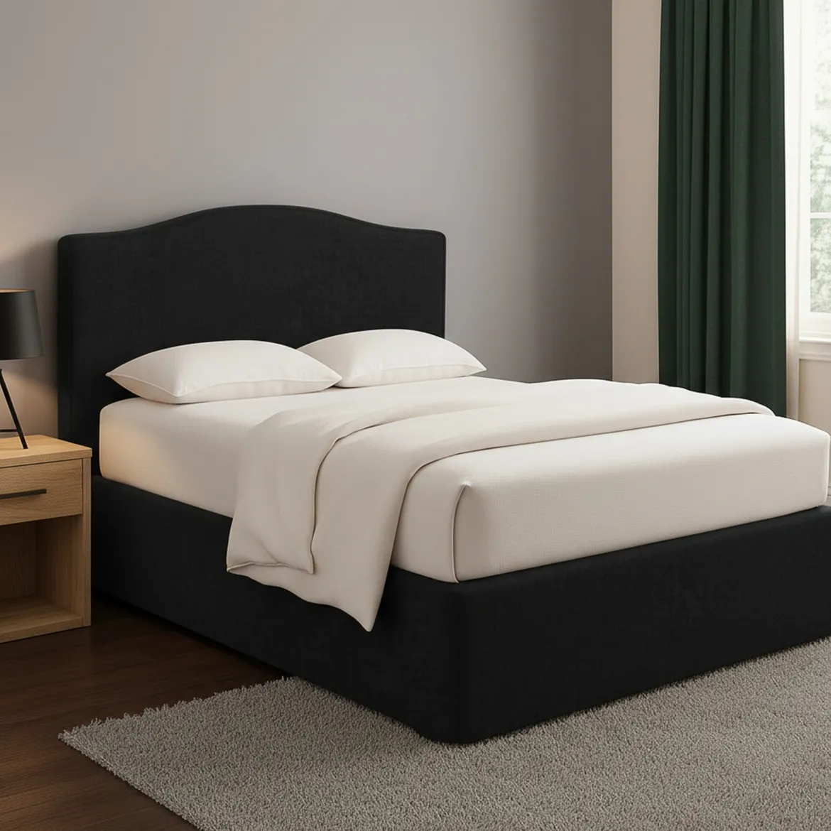 Letto Piazza e Mezza Grigio Scuro Sfoderabile Contenitore, Dimensione Materasso 120x190 cm - Lavagna