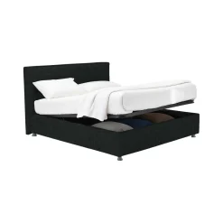 Letto Piazza e Mezza Grigio Scuro Sfoderabile Contenitore, Dimensione Materasso 120x200 cm - Codevigo