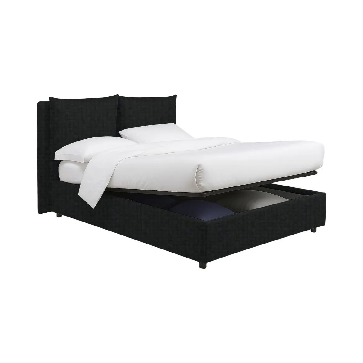 Letto Piazza e Mezza Grigio Scuro Sfoderabile Contenitore, Dimensione Materasso 120x200 cm - Diamante