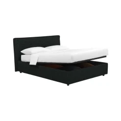 Letto Piazza e Mezza Grigio Scuro Sfoderabile Contenitore, Dimensione Materasso 120x200 cm - Silandro