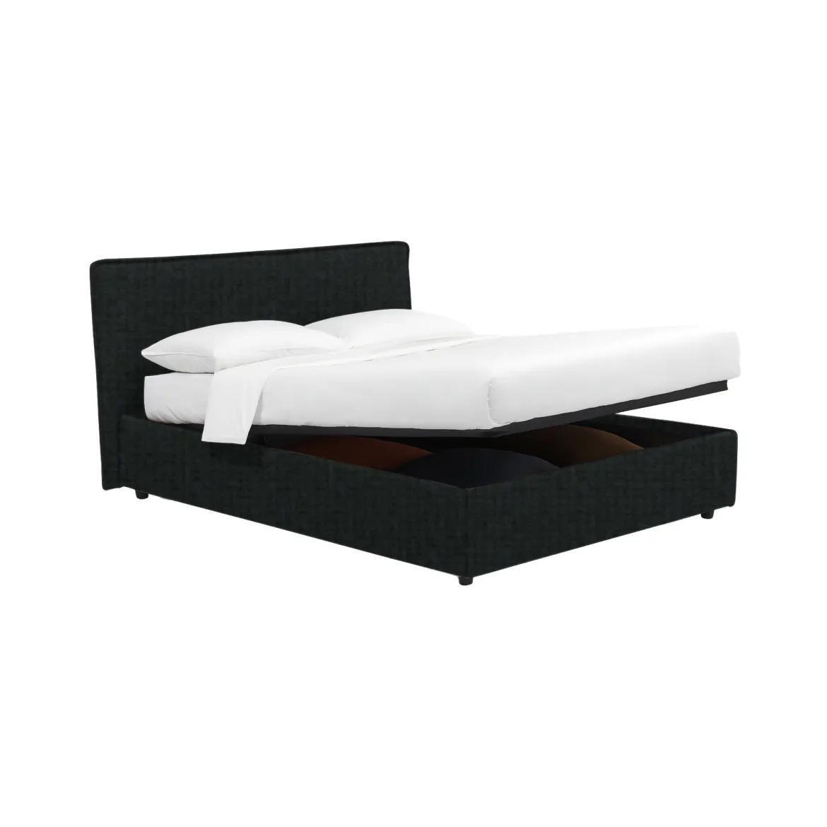 Letto Piazza e Mezza Grigio Scuro Sfoderabile Contenitore, Dimensione Materasso 120x200 cm - Silandro