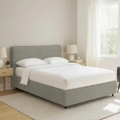 Letto Piazza e Mezza Grigio Sfoderabile Contenitore, Dimensione Materasso 120x190 cm - Dogliola