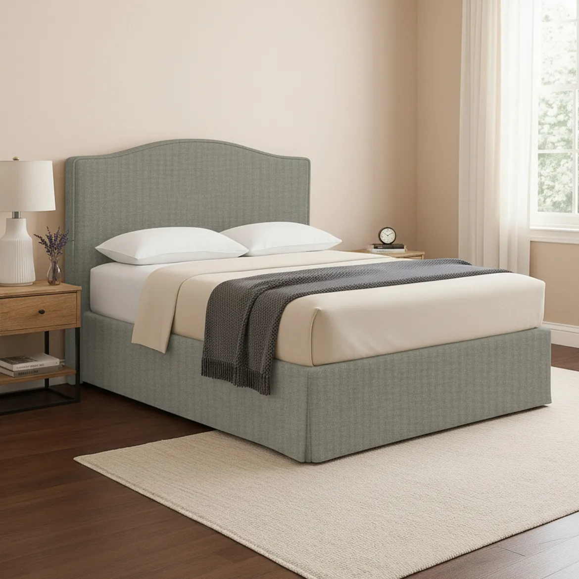 Letto Piazza e Mezza Grigio Sfoderabile Contenitore, Dimensione Materasso 120x200 cm - Pollutri