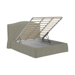 Letto Piazza e Mezza Grigio Sfoderabile Contenitore, Dimensione Materasso 120x200 cm - Pollutri