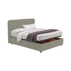 Letto Piazza e Mezza Grigio Sfoderabile Contenitore, Dimensione Materasso 120x200 cm - Silandro