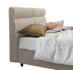 Letto Piazza e Mezza Grigio Tortora Materasso Incluso Sfoderabile, Contenitore Made in Italy - Brinzio