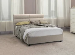 Letto Piazza e Mezza Grigio Tortora Sfoderabile Contenitore, Dimensione Materasso 120x200 cm - Codevigo