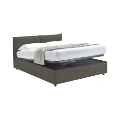 Letto Piazza e Mezza Grigio Tortora Sfoderabile Contenitore, Dimensione Materasso 120x200 cm - Diamante