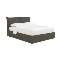 Letto Piazza e Mezza Grigio Tortora Sfoderabile Contenitore, Dimensione Materasso 120x200 cm - Marmora