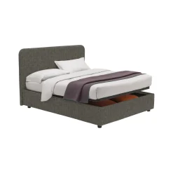 Letto Piazza e Mezza Grigio Tortora Sfoderabile Contenitore, Dimensione Materasso 120x200 cm - Rezzago