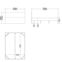 Letto piazza e mezza Gustava, 146x197 h80 cm, Bianco