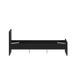 Letto piazza e mezza Gustava, 146x197 h80 cm, Nero