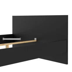 Letto piazza e mezza Gustava, 146x197 h80 cm, Nero