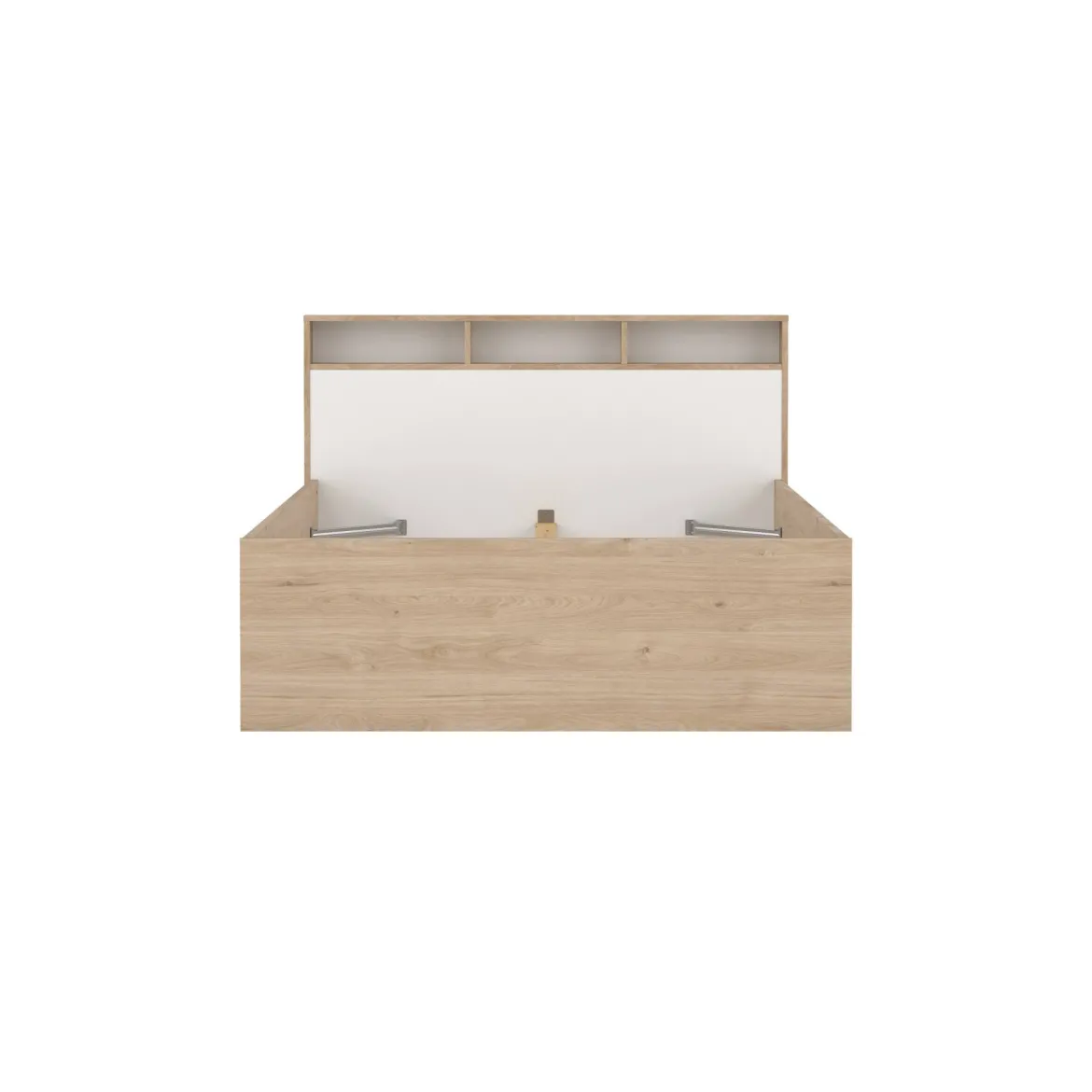 Letto piazza e mezza Jean, 206x150 h97 cm, Rovere e Bianco